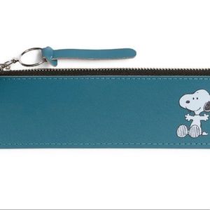 x Peanuts® Snoopy Hug Leather Flat Pencil Case